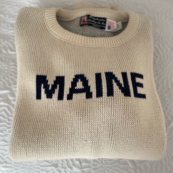 Sweaters - Maine USA Cable Knit Cream Sweater